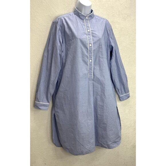 J. Peterman Women's Blue Long Sleeve Tunic Dress Size Large - Picture 3 of 9